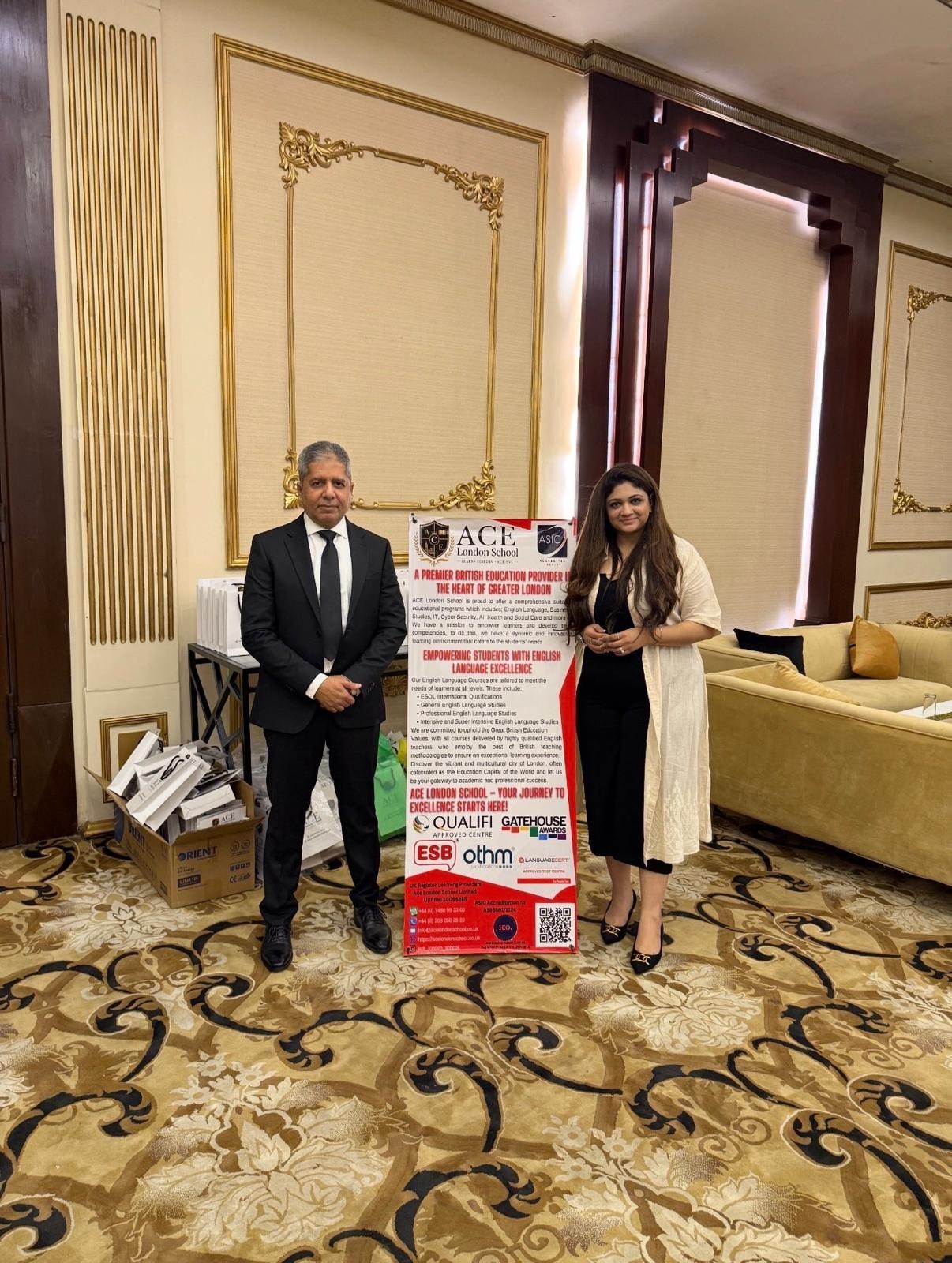 ACE Chief Executive with Edmentors Chief Executive at Royal Swiss Hotel Lahore Agents Conference